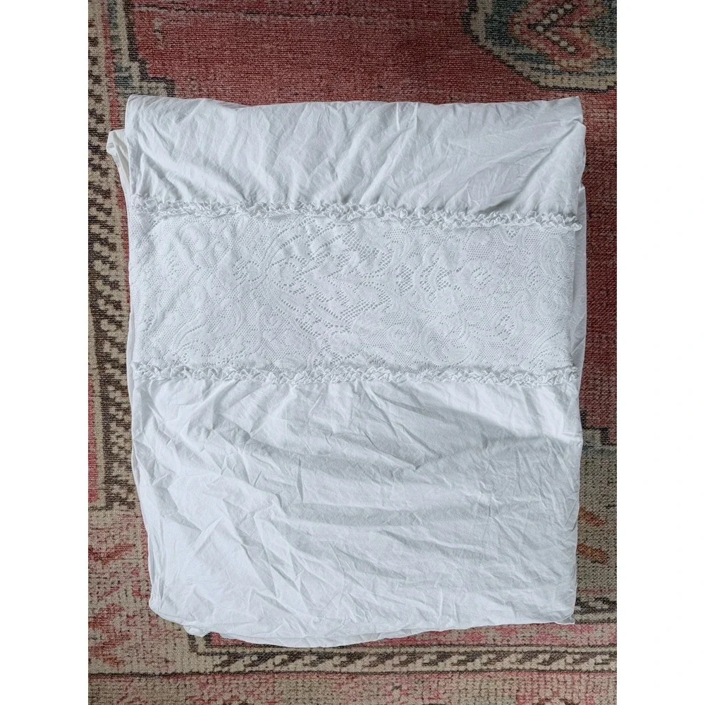 Simply Shabby Chic White‎ King Duvet Ruffle Cottage Core